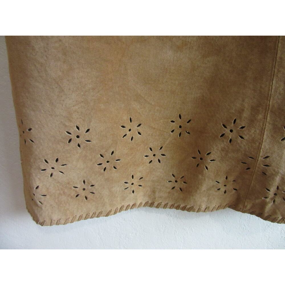 Margaret Godfrey Leather Western Cutout Floral Pattern 8 Ranchwear Midi Skirt - Picture 2 of 5